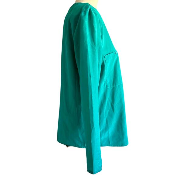 Vintage Top Womens Size 10 Teal Structured Coastal Classic Professional - Picture 4 of 8
